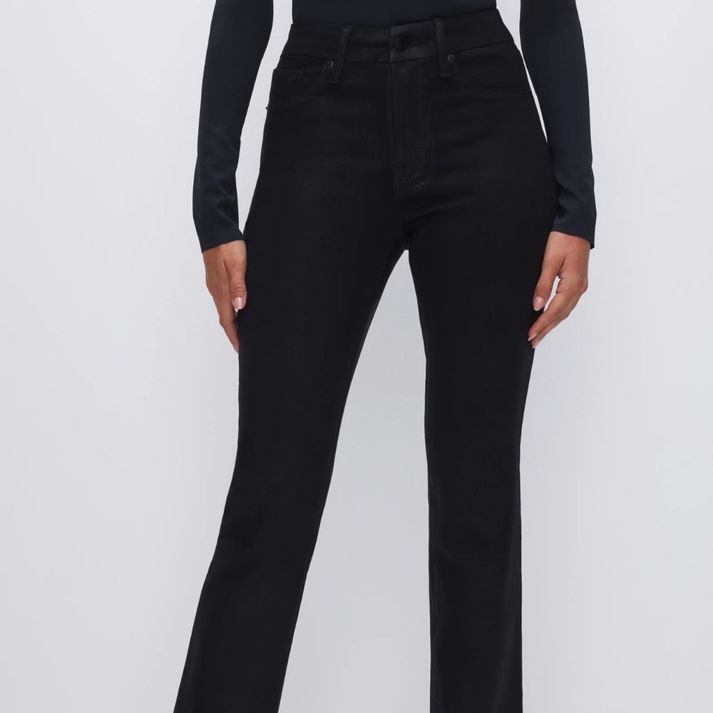 Good American Coated Black Jeans. size 12. Never worn.
